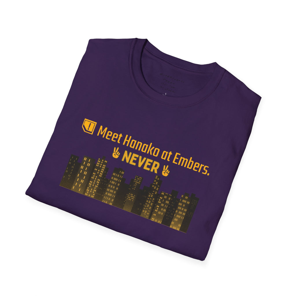Meet Hanako at Embers Never T-Shirt | CyberpunkHQ Gear